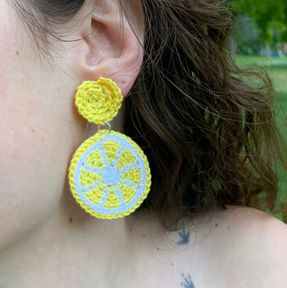 pendientes limon boton